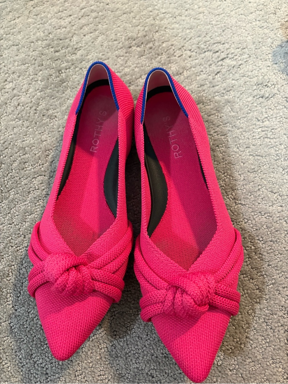 Rothy's Pink Pointed Knot Flats